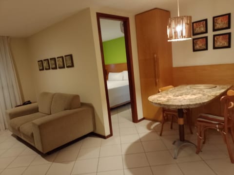 Bed, Living room, Dining area