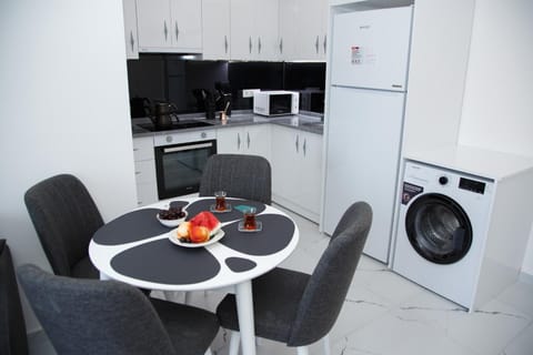 Kitchen or kitchenette, Living room, Dining area, oven, stove, washing machine