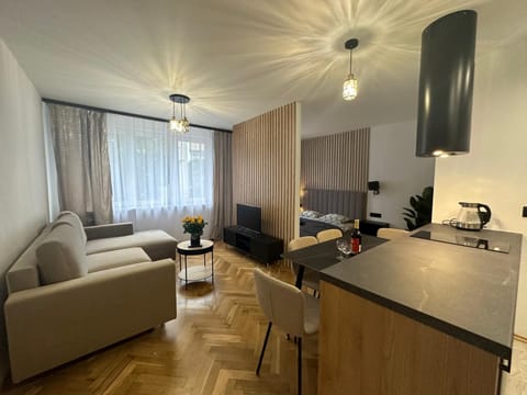 TV and multimedia, Kitchen or kitchenette, Living room, Seating area, Dining area