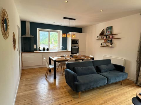 Living room, City view, kitchen