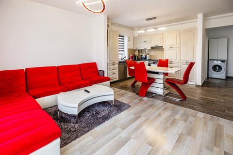 Kitchen or kitchenette, Living room, Seating area, Dining area, oven, washing machine