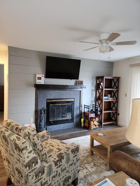 Living room, fireplace