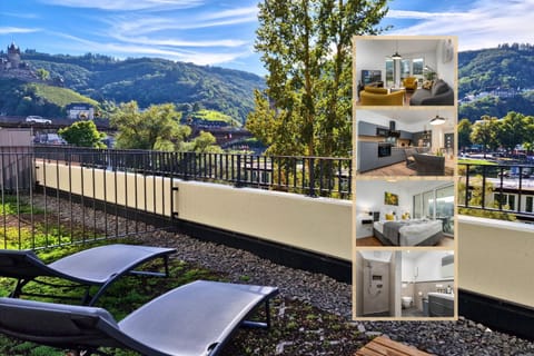 Natural landscape, View (from property/room), Balcony/Terrace, Seating area, Mountain view, River view, River view
