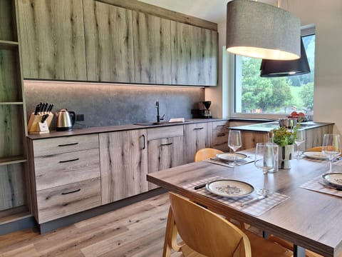 Kitchen or kitchenette, Dining area, stove