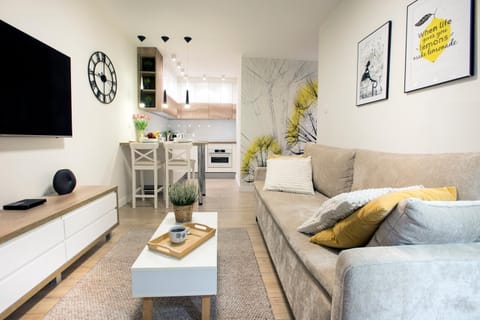 TV and multimedia, Kitchen or kitchenette, Living room, Seating area