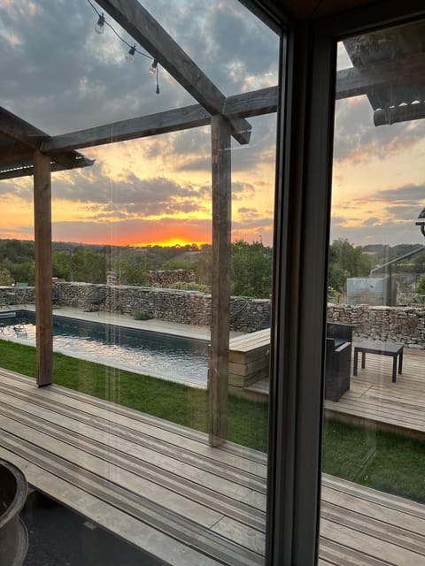 Pool view, Swimming pool, Sunset