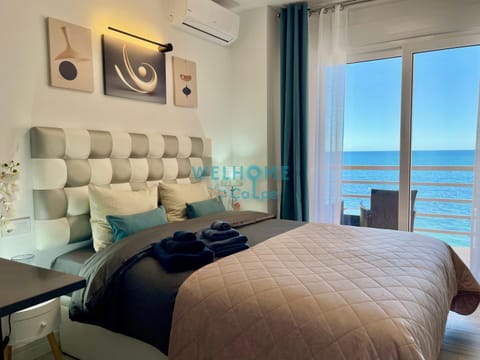 Bed, View (from property/room), Balcony/Terrace, Sea view, hair dresser, air conditioner