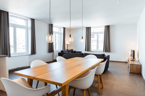 Property building, Living room, Dining area
