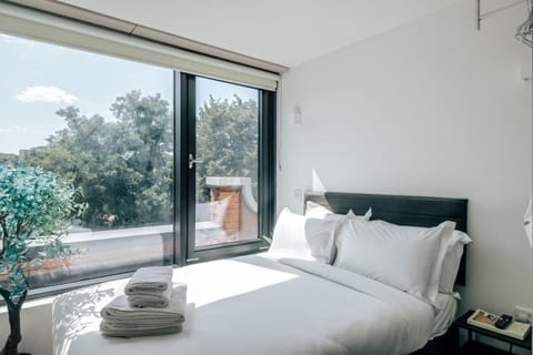 Bed, View (from property/room), towels