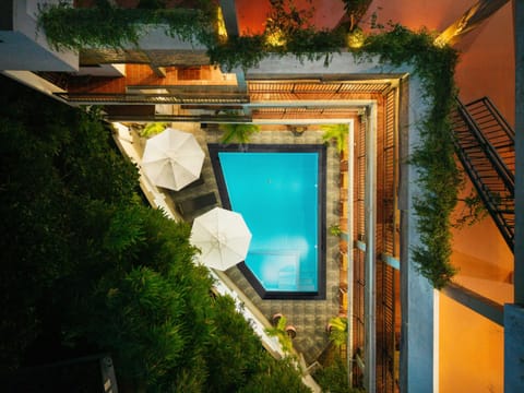 Property building, Patio, Garden, Garden view, Pool view, Swimming pool, sunbed