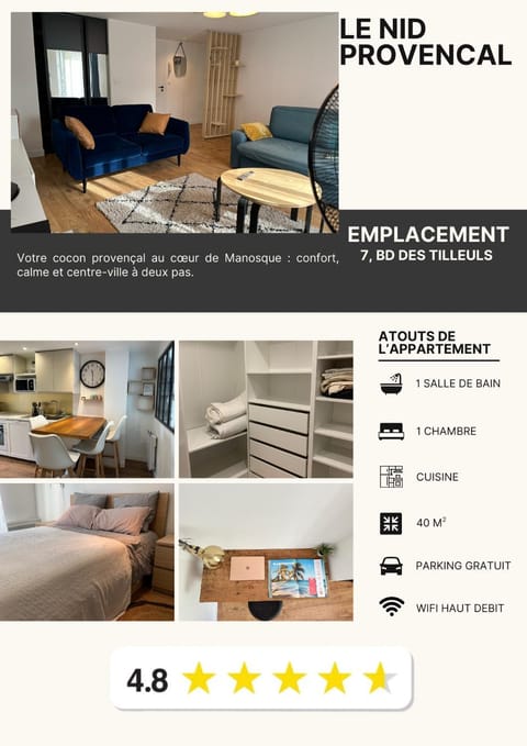 Le Nid Provençal - Parking Inclus Apartment in Manosque