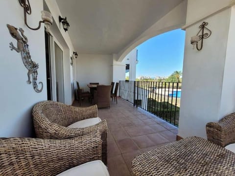 View (from property/room), Balcony/Terrace, Pool view, Swimming pool
