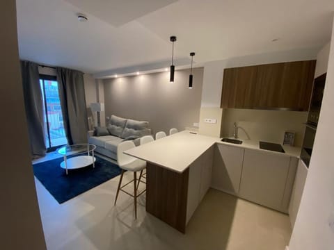 Kitchen or kitchenette, Living room, Seating area