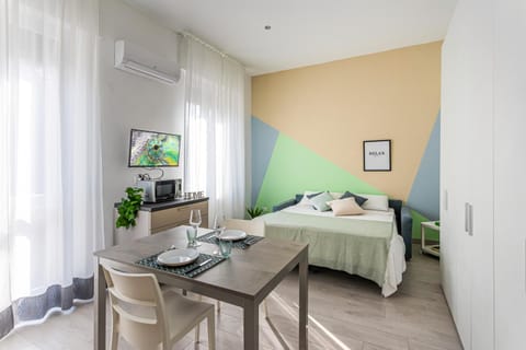 Bed, Living room, Dining area, hair dresser, air conditioner