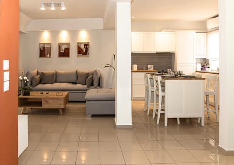 Living room, kitchen