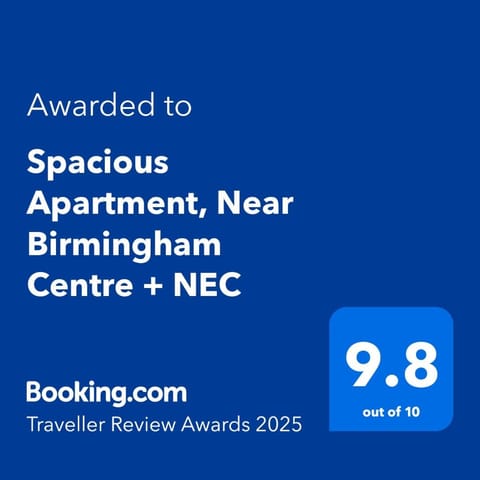 Spacious Apartment, Near Birmingham Centre + NEC Apartment in Solihull