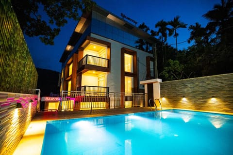 Night, Pool view, Swimming pool