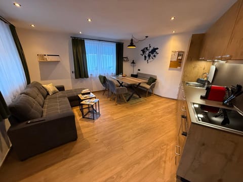 Kitchen or kitchenette, Living room, Dining area, stove