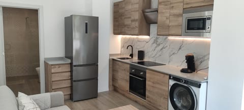 Kitchen or kitchenette, minibar, washing machine