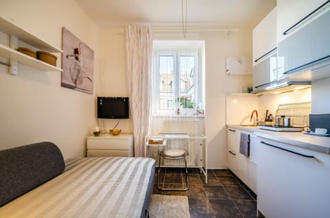TV and multimedia, Kitchen or kitchenette, Living room, Photo of the whole room, Bedroom