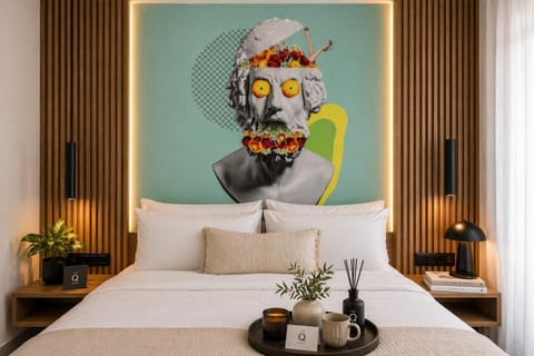 Bed, Photo of the whole room, Decorative detail, Bedroom