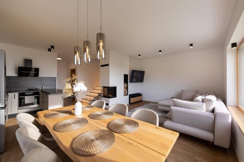 Kitchen or kitchenette, Living room, Dining area