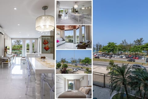 2 SUÍTES Vista MAR Praia do Recreio e Pedra do Pontal - Condomínio com Estacionamento e Portaria 24h - Cozinha Completa, Wi-Fi e Ar Condicionado Apartment in Rio de Janeiro