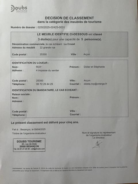 Le Crozet Apartment in Pontarlier