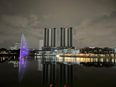 Property building, Night, Lake view