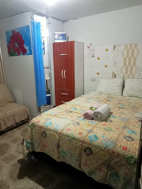 Bed, Photo of the whole room, Bedroom, towels, wardrobe