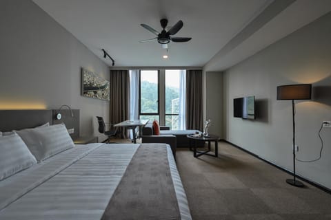 TV and multimedia, Living room, Photo of the whole room, Seating area, Bedroom, fireplace, hair dresser, air conditioner