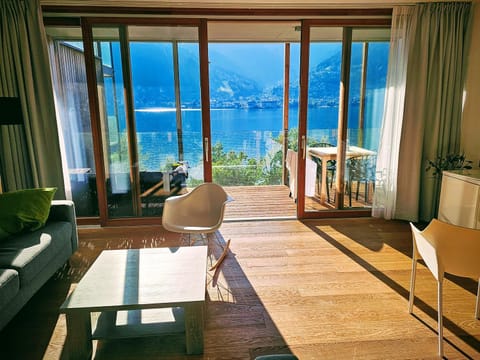 Natural landscape, Living room, Seating area, Lake view, Mountain view