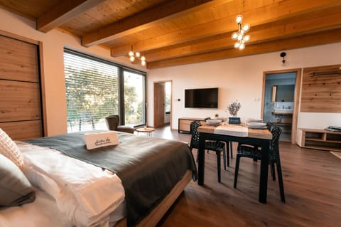 Communal lounge/ TV room, Bed, TV and multimedia, Living room, Photo of the whole room, Seating area, Dining area, Evening entertainment, Bedroom