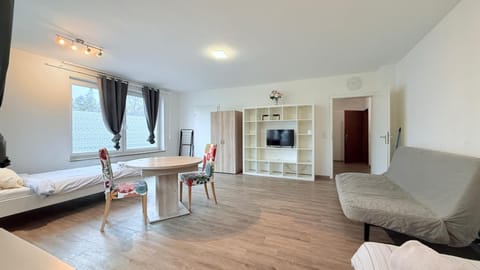 Bed, TV and multimedia, Living room, Photo of the whole room, Seating area, Dining area, Evening entertainment, Bedroom