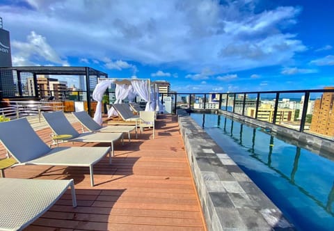 View (from property/room), Pool view, Swimming pool, sunbed
