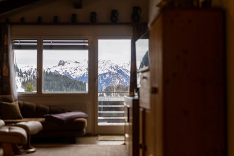 Natural landscape, Winter, Living room, Seating area, Mountain view