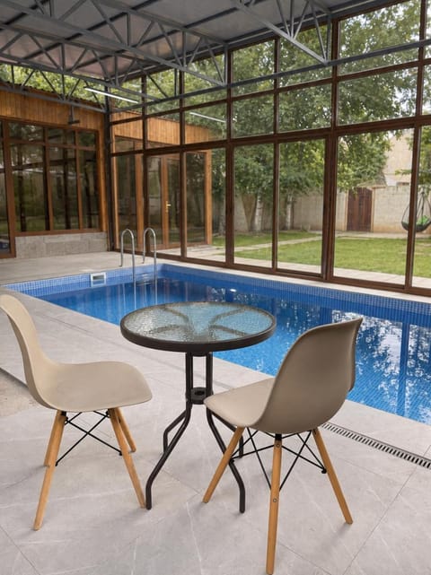 Patio, Pool view, Swimming pool, sunbed