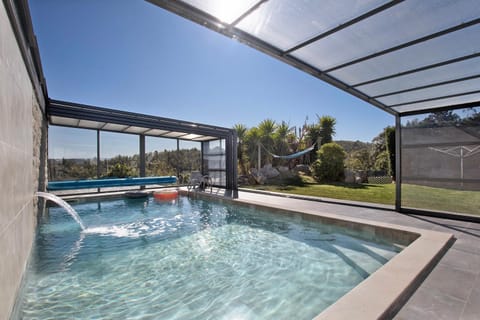 Property building, Living room, Swimming pool