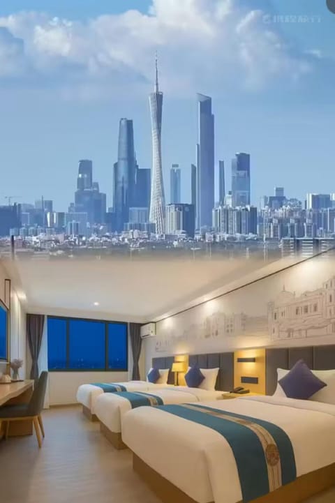 Bed, Night, View (from property/room), Living room, Photo of the whole room, Seating area, Bedroom, City view