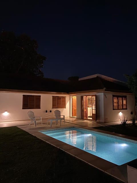 Property building, Patio, Night, Pool view