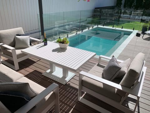 Patio, Garden, Pool view