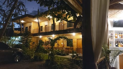 Property building, Night, Garden, Garden view