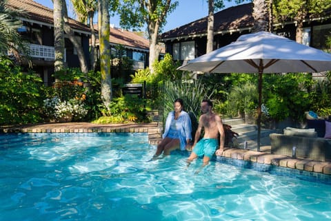 People, Garden, Guests, Pool view, Swimming pool, sunbed