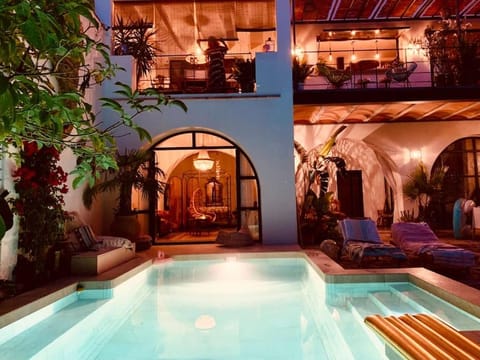 Patio, Night, Pool view, Swimming pool