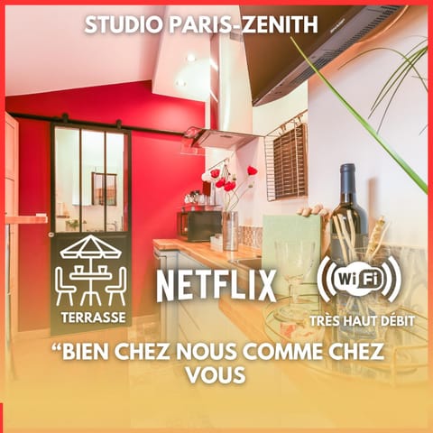 Paris-Zénith-bienvenue-terrasse-Netflix Apartment in Aubervilliers