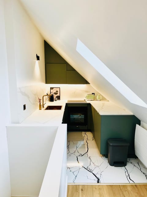 Kitchen or kitchenette, oven, stove