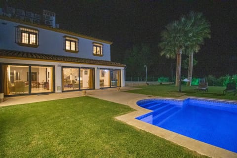 Property building, Night, Garden, Pool view, Swimming pool