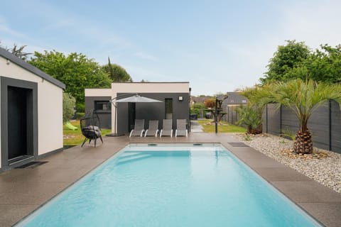 Property building, Living room, Swimming pool