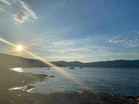 Beach, Sea view, Sunset