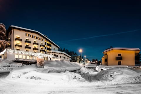 Property building, Night, Winter